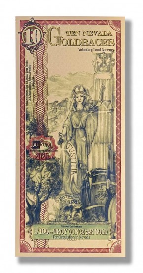 10 Goldback – Aurum Gold Foil Note (24KT) Random State Selection