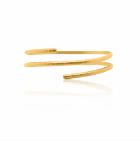 Hammered Infinite Spiral Bangle – 24K Pure Gold