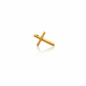 Slender Cross Pendant – 24K Pure Gold