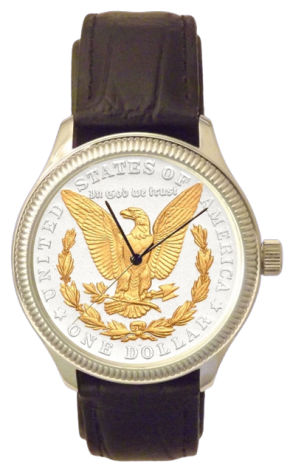 Morgan Silver Dollar Men's Coin Watch – 24KT Gold Highlights