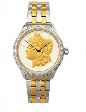 Morgan Silver Dollar Coin Men's Watch – 24KT Gold Enhanced Dial
