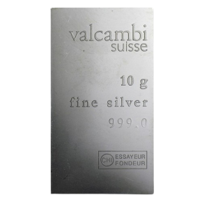10 Gram Valcambi Silver Bar (.999 Fine)