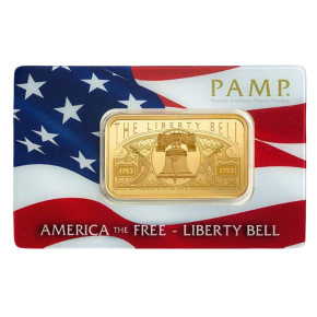 PAMP 1 oz Liberty Bell Gold Bar (in CertiPAMP™ Assay)