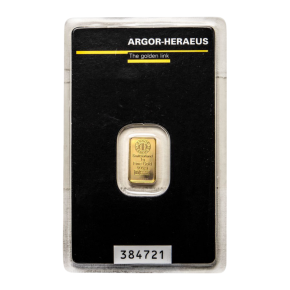 Argor-Heraeus 1 gram Gold Bar (in Assay Card)