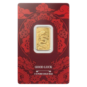 5 g Gold Bar – PAMP Suisse Yellow Dragon (Good Luck, in Assay)
