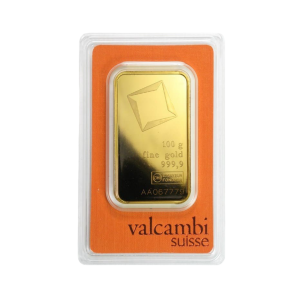 100 g Gold Bar – Valcambi Suisse (In Assay)