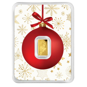1/2 g Gold Bar – Holiday Snowflake Design (.9999 Fine)