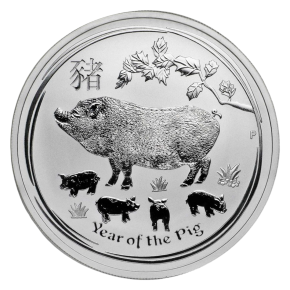 2019 Australia 1 oz Silver Lunar Pig BU (Series II)