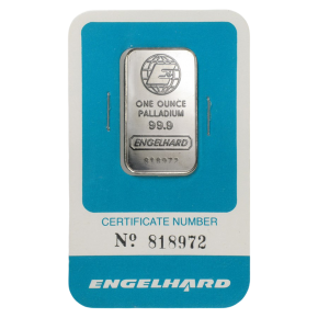 1 oz Palladium Bar – Engelhard (In Assay)